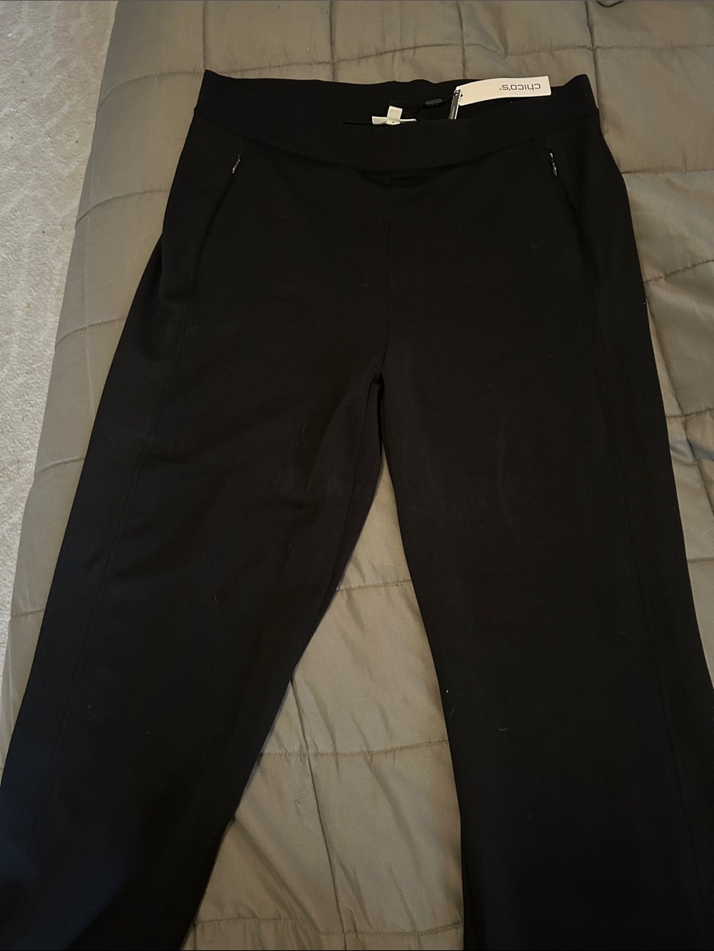 Chico's Black Stretch Ponte Pull-On Trousers